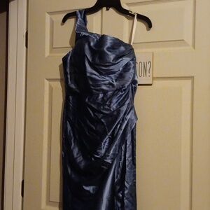 Elegant Blue One-Shoulder Dress